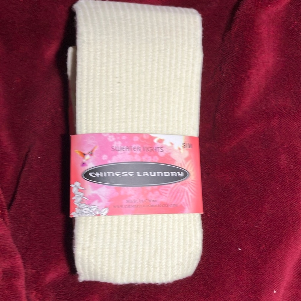 Chinese Laundry Off-White Sweater Tights, Size S/M
